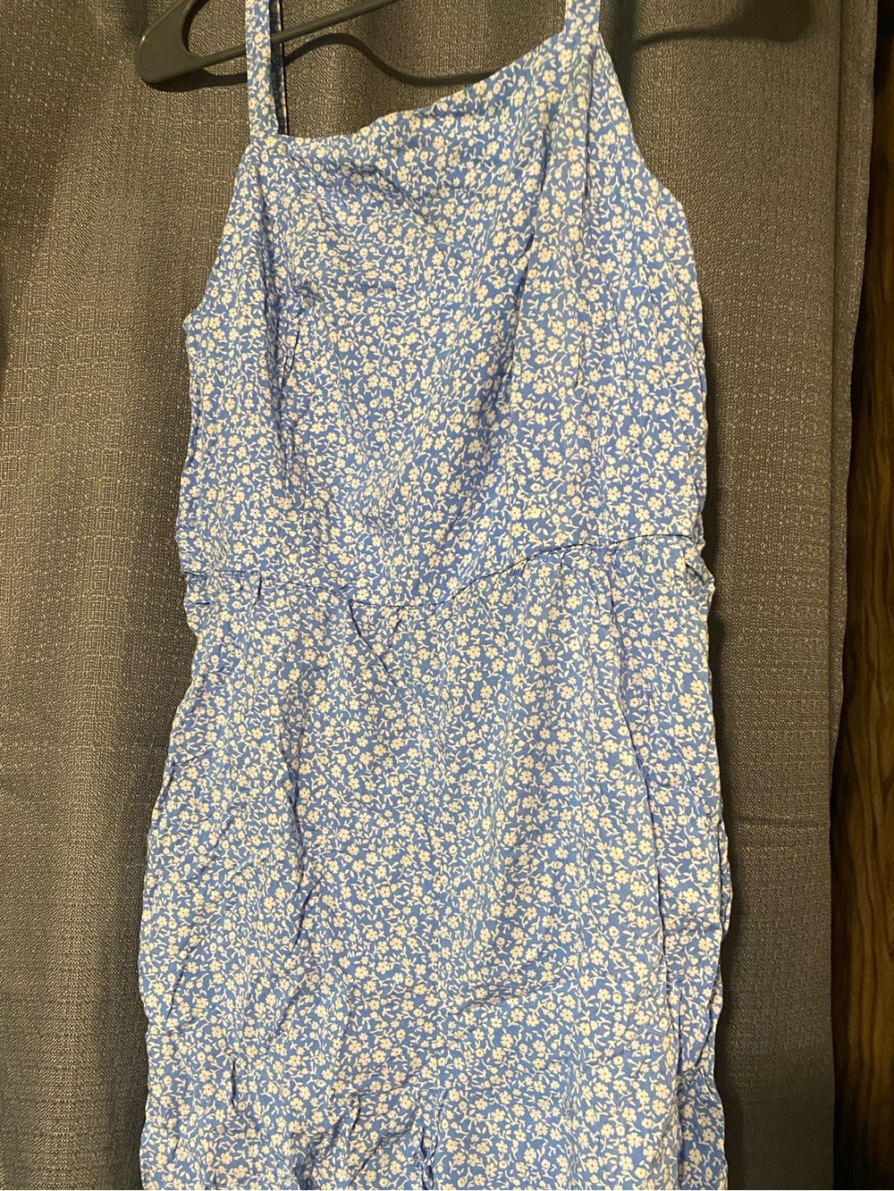 Old Navy Medium Light Blue Floral Spaghetti-Strap Romper. Never been worn